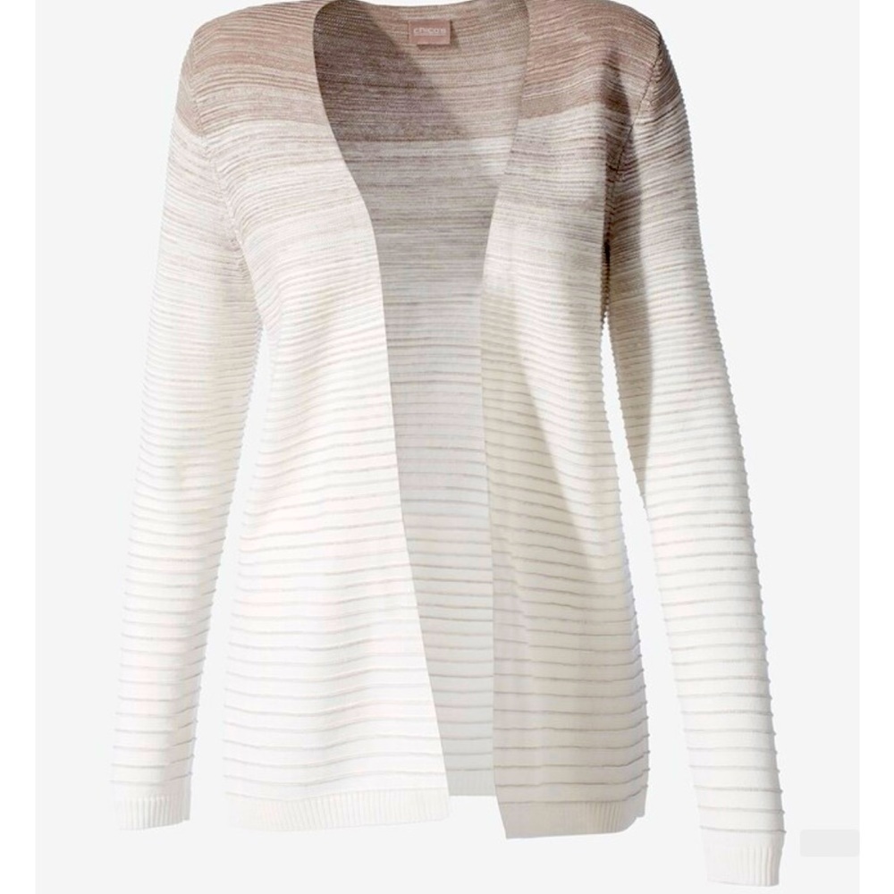 Chico’s Textured neutral color ombré Cardigan NWT